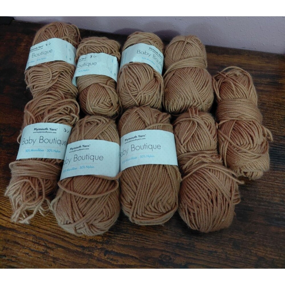 Plymouth Yarn Baby Boutique Coffee #08 50g 104yds ea Made in Italy Lot of 9